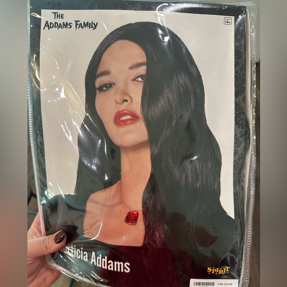 Spirit Morticia Addams Wig - Sleek Black